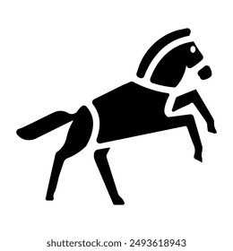 An icon of equine designed in glyph style 