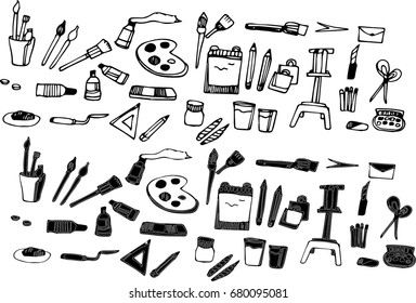the icon of equipment used in the drawing.
The equipment used to make drawing fun with functional and creative ideas are always new.