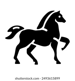 An icon of equus animal in solid style 