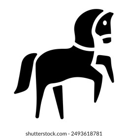 An icon of equus animal in solid style 