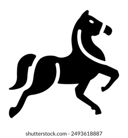 An icon of equus animal in solid style 