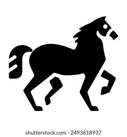 An icon of equus animal in solid style 