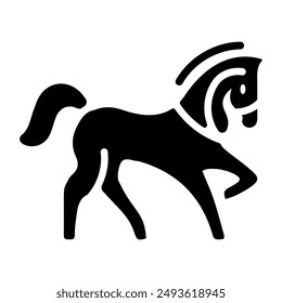 An icon of equus animal in solid style 