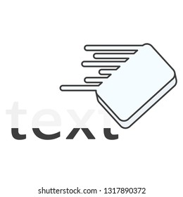 Icon eraser erasing text. Vector illustration on white background