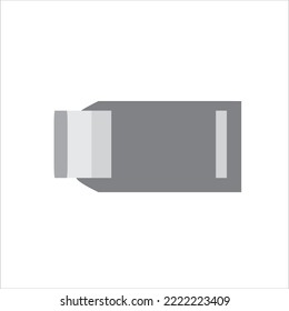 Icono ilustrador de línea borradora blanco y negro