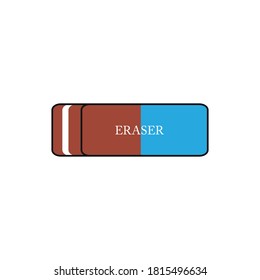 Icon of an eraser. Stationery. Simple vector illustration.