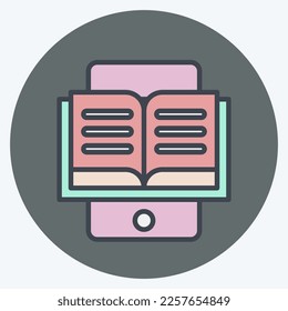 Icon E-Reading. related to Education symbol. color mate style. simple design editable. simple illustration