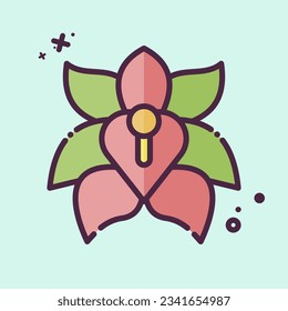 Icon Erythrina. related to Argentina symbol. MBE style. simple design editable. simple illustration
