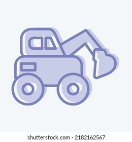Icon Escavator. suitable for Education symbol. two tone style. simple design editable. design template vector. simple illustration