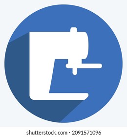 Icon Espresso Machine - Long Shadow Style - Simple illustration,Editable stroke,Design template vector, Good for prints, posters, advertisements, announcements, info graphics, etc.