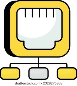An Icon Ethernet Port Network Color Outline Style