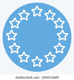 Icon EU Stars. related to Stars symbol. blue eyes style. simple design editable. simple illustration. simple vector icons