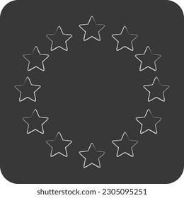 Icon EU Stars. related to Stars symbol. chalk Style. simple design editable. simple vector icons