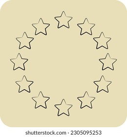 Icon EU Stars. related to Stars symbol. hand drawn style. simple design editable. simple vector icons