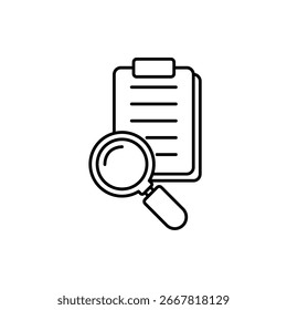 Icono de una evaluación, aislado contra un fondo limpio.