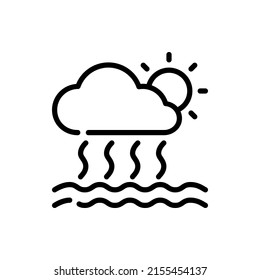 the icon of evaporation of sea water before it becomes rain, a blessing that Allah has sent down to believers as well as a test for humans. suitable for presentations, web and mobile applications