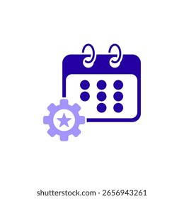 Icono de una gestión de eventos, aislado en un fondo limpio.
