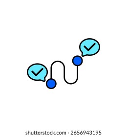 Ícone de uma linha do tempo de evento, isolada em um plano de fundo limpo.
