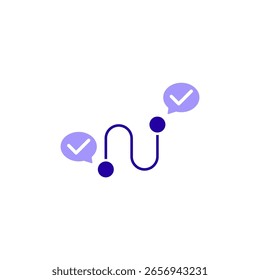 Icono de una línea de tiempo del evento, aislado contra un fondo limpio.
