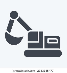 Icon Excavator. related to Mining symbol. glyph style. simple design editable. simple illustration