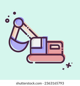 Icon Excavator. related to Mining symbol. MBE style. simple design editable. simple illustration