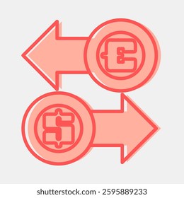 Icon exchange. Economy elements. Icon in two tone style.