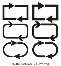 Icon exchange process. Arrows for data sync. Cycle synchronization symbol. Vector illustration. EPS 10.