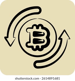 Icon Exchange. related to Cryptocurrency symbol. hand drawn style