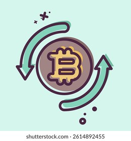 Icon Exchange. related to Cryptocurrency symbol. MBE style