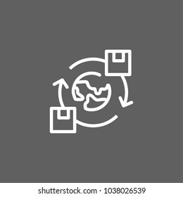 Icon of exchanging files. Concept. Internet, synchronization, access. Can be used for topics like information, communication, file sharing