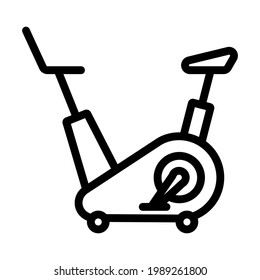 Icon Of Exercise Bicycle. Bold outline design with editable stroke width. Vector Illustration.