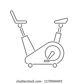 Icon of Exercise bicycle . Thin line design. Vector illustration.