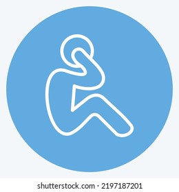 Icon Exercise. suitable for Healthy symbol. blue eyes style. simple design editable. design template vector. simple illustration