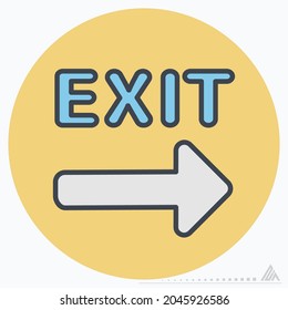 Icon Exit 2 - Color Mate Style - Simple illustration, Editable stroke, Design template vector, Good for prints, posters, advertisements, announcements, info graphics, etc.