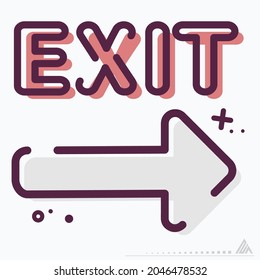 Icon Exit 2 - MBE Syle - Simple illustration, Editable stroke, Design template vector, Good for prints, posters, advertisements, announcements, info graphics, etc.