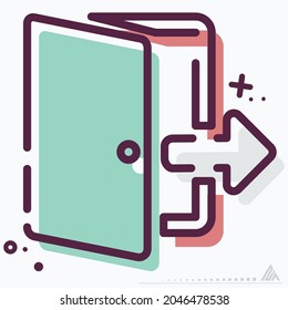 Salida de icono - Modelo MBE - Ilustración simple, trazo editable, vector de plantilla de diseño, Buena para impresiones, carteles, anuncios, anuncios, gráficos de información, etc.