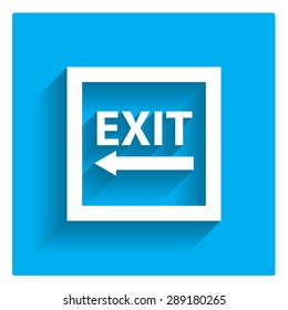 Icon of exit sign with arrow to the left side