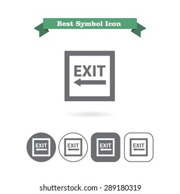 Icon of exit sign with arrow to the left side