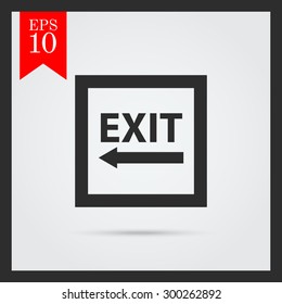 Icon of exit sign with arrow to the left side