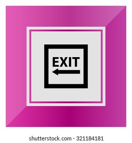 Icon of exit sign with arrow to the left side
