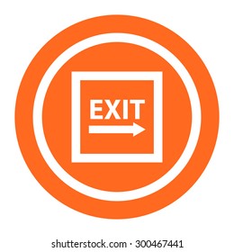 Icon of exit sign with arrow to the right side