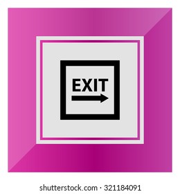 Icon of exit sign with arrow to the right side