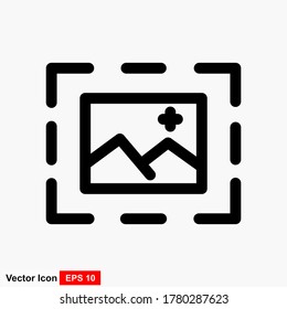 Das Symbol vergrößert die Größe der Bildschirmumrisslinie, die schwarze Symbolgrafik.