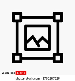 Icon expand resize screen outline black single icon graphic design.