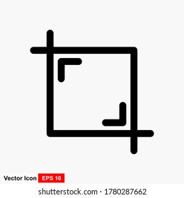 Icon expand resize screen outline black single icon graphic design.