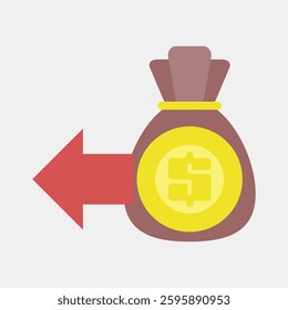 Icon expenditure. Economy elements. Icon in flat style.