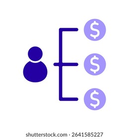 Icon a expense, isolated against a clean background.