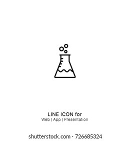 Icon experiment investigate lab reaction research test tube graphic design single icon vector