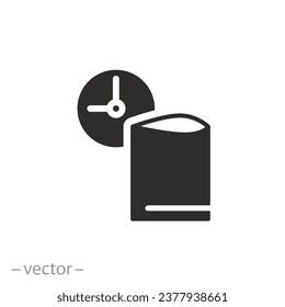 icon of expiration date product, best before date for open package, flat symbol - vector illustration