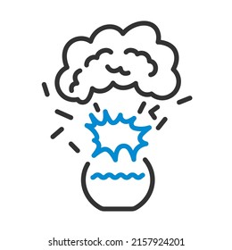 Explosión Icono De Matraz Químico. Contorno de negrita editable con diseño de relleno de color. Ilustración vectorial.